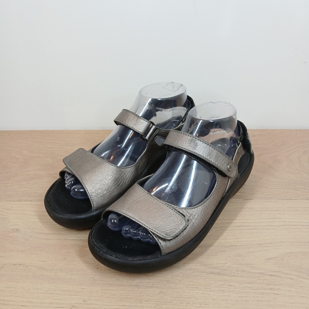 Wolky Sandals Women 10 Taupe Leather Slingback Platform Comfort Walking Shoes
